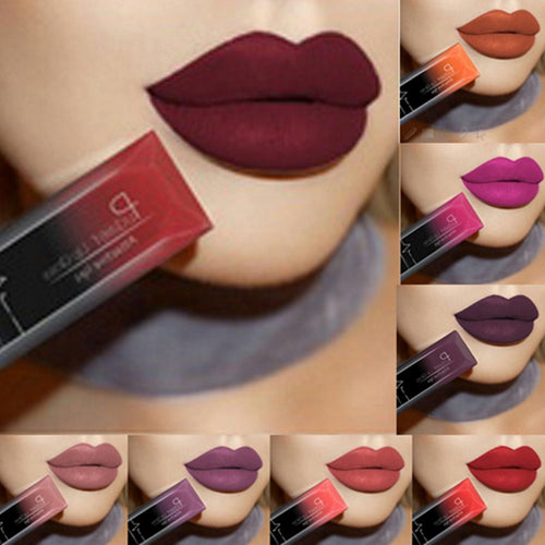 2017 hot waterproof lip gloss matte liquid lipstick matte lipstick lipkit cosmetics makeup nude purple black rose pudaier brand
