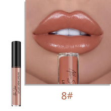 Load image into Gallery viewer, Nude Glitter Shimmer Lipstick Waterproof Long Lasting Moist Lip Gloss Vivid Colorful Lipgloss Sexy Women Glitter Liquid Makeup