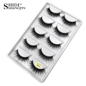 SHIDISHANGPIN 5 pairs mink eyelashes natural 3d mink lashes beauty essentials 3d false lashes false eyelashes full strip lashes