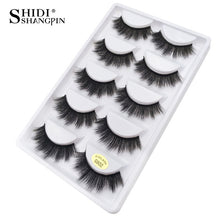 Load image into Gallery viewer, SHIDISHANGPIN 5 pairs mink eyelashes natural 3d mink lashes beauty essentials 3d false lashes false eyelashes full strip lashes