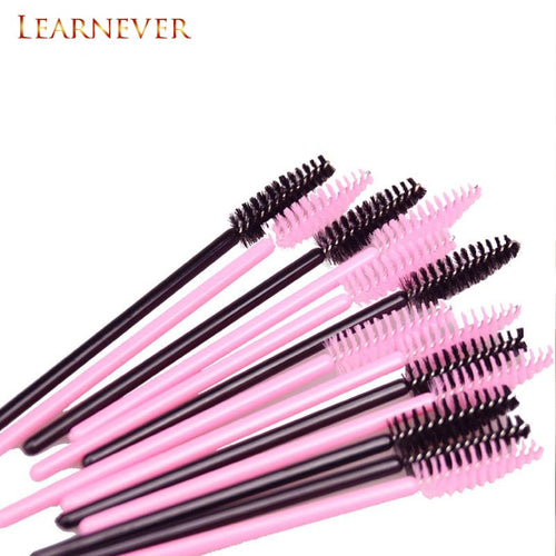 50pcs/lot Eyelash Brush Disposable Comb Mascara Wands Eye Lashes Extension Applicator Spoolers famale Makeup Tools Accessories