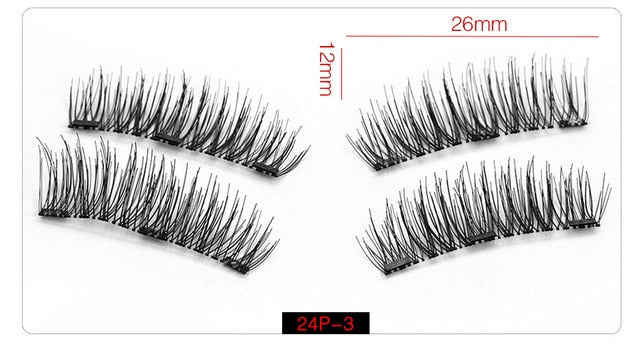 Shozy Magnetic eyelashes with 3 magnets handmade 3D magnet lashes natural false eyelashes comfortable with Gift Box-KS02-3